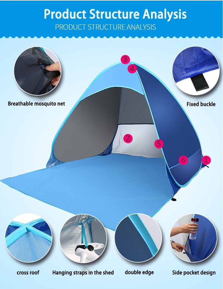 Cheap Goat Tents Beach Camping Tent Outdoor UV Protection Ultralight Portable Sunshade Canopy For Fishing Picnic Hiking Tent Tourist Awning   